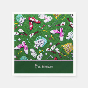 Serviette En Papier The Time Girly Golf