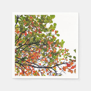 Serviette en papier thème arbre d'automne élégant