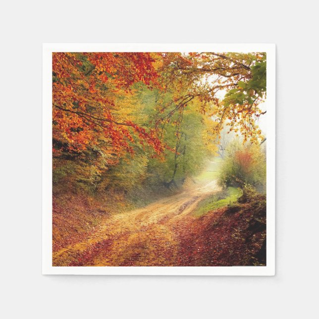 Serviette en papier thème automnal champêtre éléga (Devant)