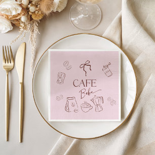 Serviette En Papier Thème Café Arc-en-ciel Rose Café Bebe Fille Baby S
