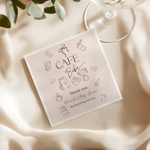 Serviette En Papier Thème Café Beige Café Bébé en Route Baby Shower