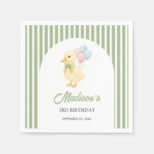 Serviette En Papier Thème Canard Mignon Rayures Prépa Anniversaire Enf