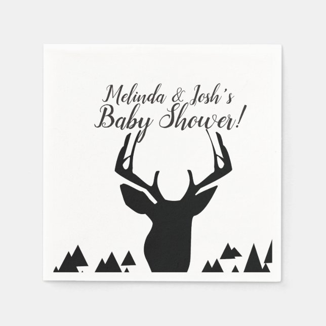 Serviette En Papier Thème Chasseur de cerfs géométrique Anniversaire (Devant)