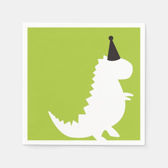 Serviette En Papier Thème d'anniversaire Dinosaur vert baby shower gar (Devant)