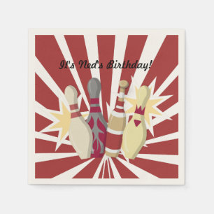 Serviette En Papier Thème de Bowling vintage