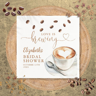 Serviette En Papier Thème de café Love Is Brewing pour enterrement de
