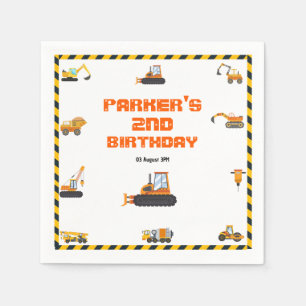 Serviette En Papier Thème de construction mignonne Fête d'anniversaire