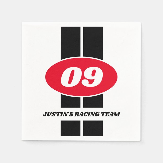 Serviette En Papier Thème de course automobile pour enfants 9e anniver (Devant)