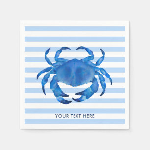 Serviette En Papier Thème de crabe crustacé océan plage