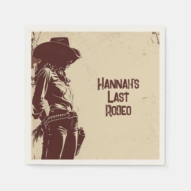 Serviette En Papier Thème de fête Western Cowgirl rustique  (Devant)