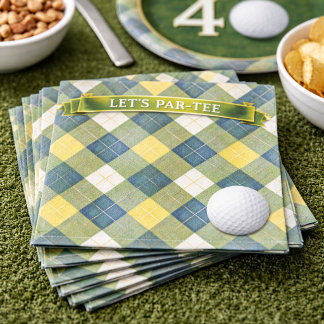 Serviette En Papier Thème de golf d'anniversaire, faisons la fête