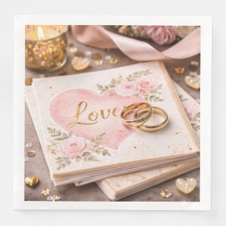 Serviette En Papier Thème de mariage amour romantique essuie-tout flor
