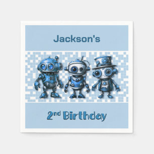 Serviette En Papier Thème de robot Steampunk pour 2e anniversaire