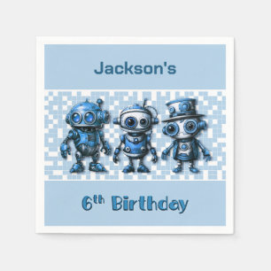 Serviette En Papier Thème de robot Steampunk pour 6ème anniversaire