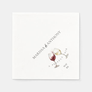 Serviette En Papier Thème de Verre à Vin pour Fête de Fiançailles Parf