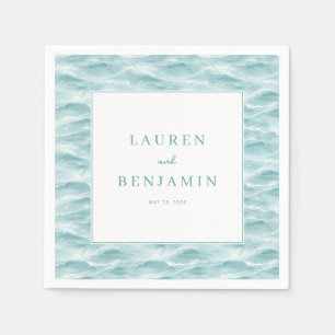 Serviette En Papier Thème d'eau de vague bleue sereine