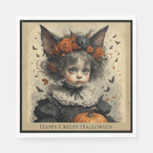 Thème d'Halloween déplaisante de fille victorienne