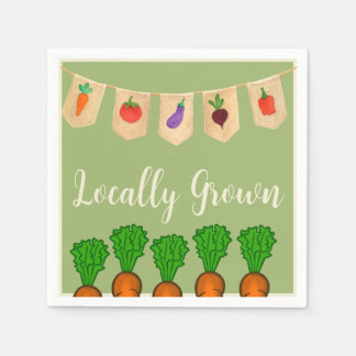 Serviette En Papier Thème Jardin Cultivé Localement