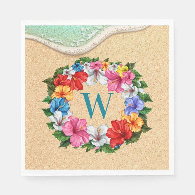 Serviette En Papier Thème LUAU (Devant)