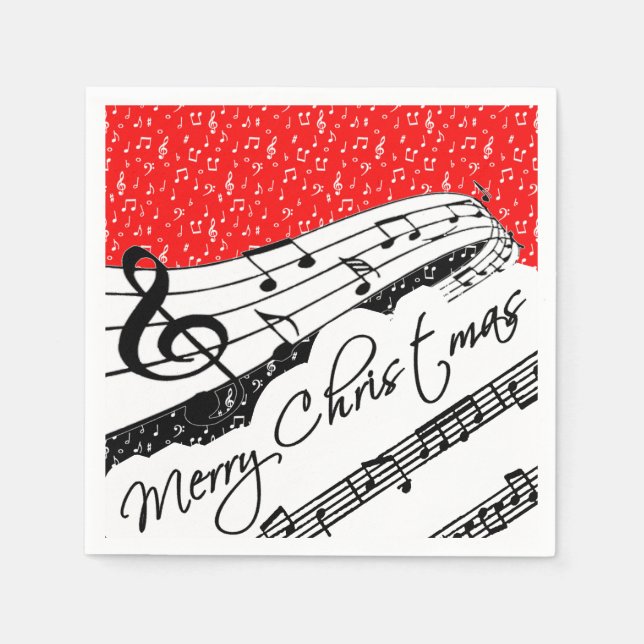 Serviette En Papier thème musical de Joyeux Noël (Devant)
