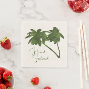 Serviette En Papier Thème personnalisé de plage tropicale aux palmiers