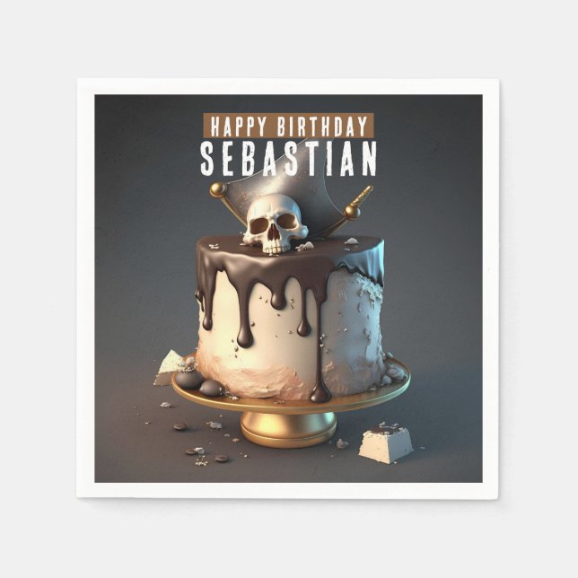 Serviette En Papier Thème pirate Anniversaire (Devant)