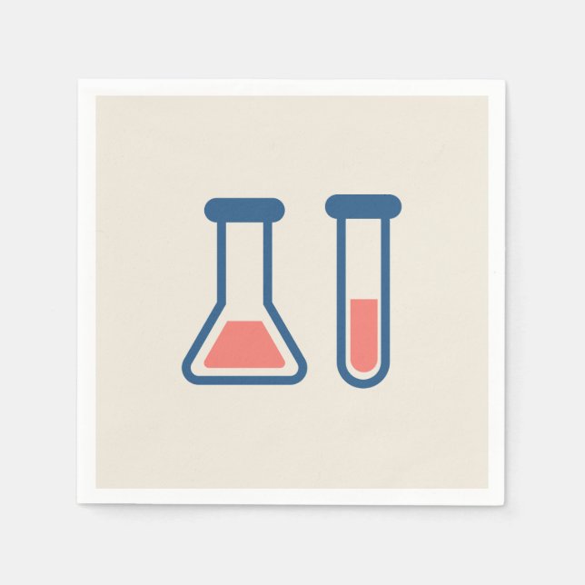 Serviette En Papier Thème Science Becher & Tube à essai (Devant)