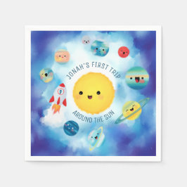 Serviette En Papier Thème spatial Révolution spatiale 1er anniversaire