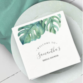 Serviette En Papier Thème tropical Fête des mariées Palm Feuille