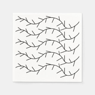 Serviette En Papier Thorn Black et White Thorn