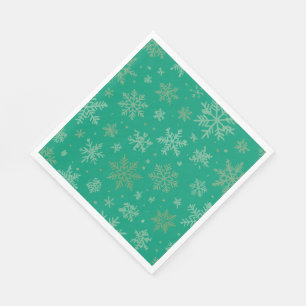 Serviette En Papier Tiel et Gold Snowflakes