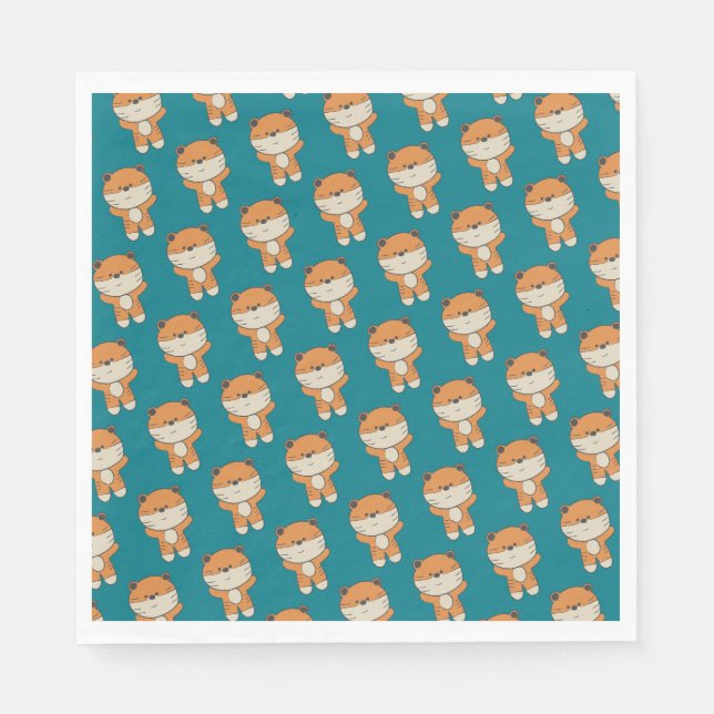 Serviette En Papier Tigre adorable (Devant)