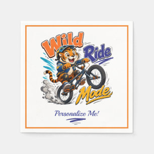 Serviette En Papier Tigre de dessin animé mignon vélo BMX enfants pers
