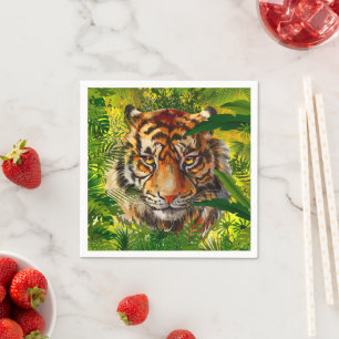 Serviette En Papier Tigre de la Jungle réaliste - Tigre