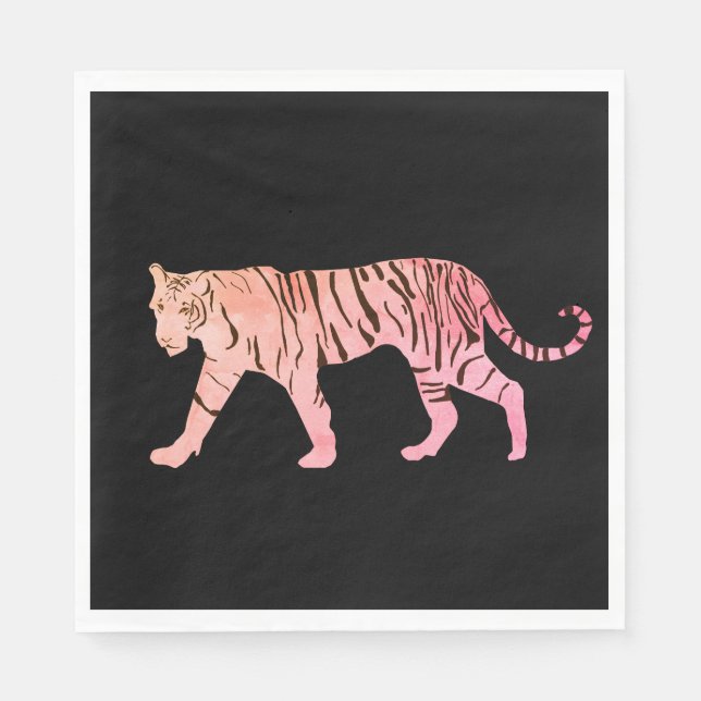 Serviette En Papier Tigre rose (Devant)