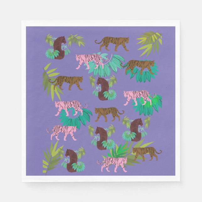 Serviette En Papier Tigres de la Jungle (Devant)