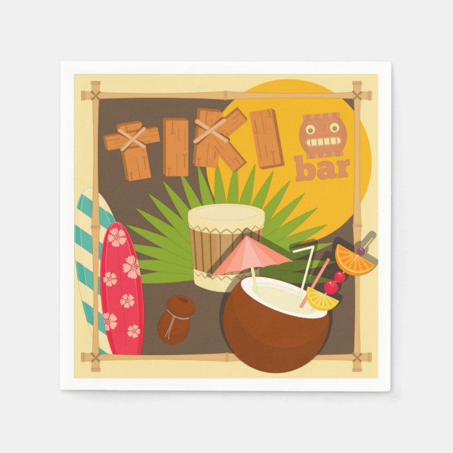 Serviette En Papier Tiki (Devant)