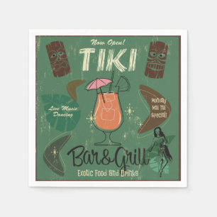 Serviette En Papier Tiki Bar & Grill Cocktail Serviettes