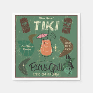Serviette En Papier Tiki Bar & Grill Cocktail Serviettes