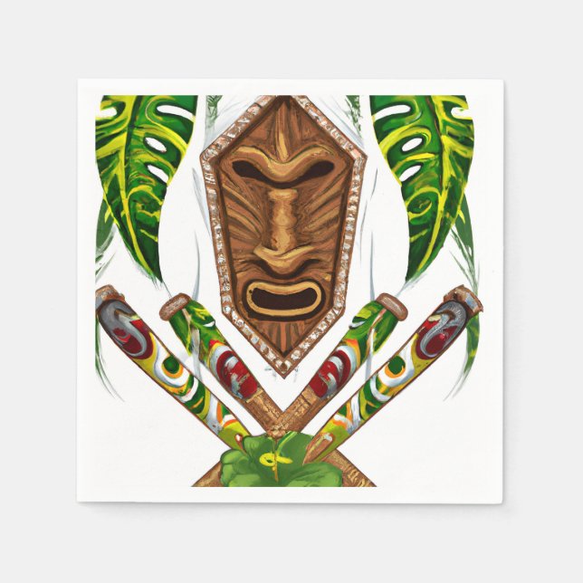 Serviette En Papier Tiki exotique (Devant)