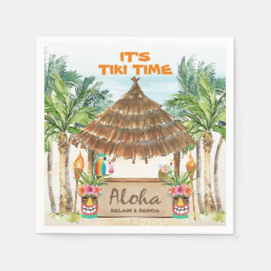 Serviette En Papier Tiki Luau Plage tropicale Aloha