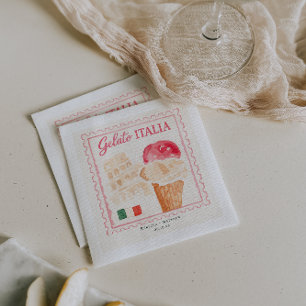 Serviette En Papier Timbre Gelato Italia Bar de mariage italien