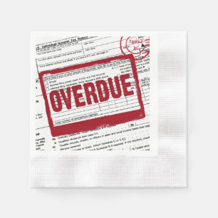 Serviette En Papier timbre rouge de l'impôt sur le revenu en retard