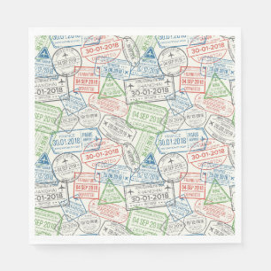 Serviette En Papier Timbres Visa de voyage