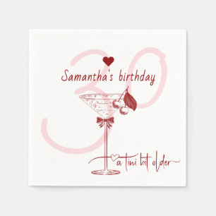 Serviette En Papier Tini Bit Ancienne Bow moderne Cherry Martini Anniv