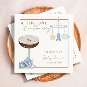 Serviette En Papier Tini Un Bleu Garçon Baby Shower Martini Espresso