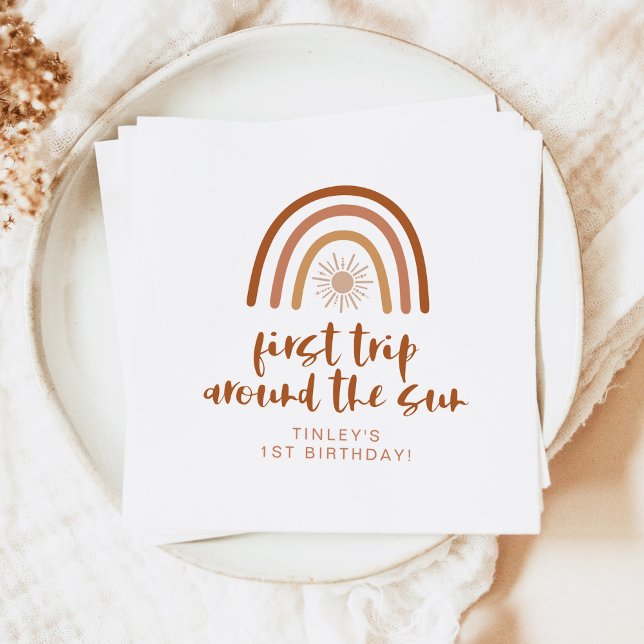 Serviette En Papier TINLEY Boho Terracotta arc-en-ciel soleil premier  (Créateur téléchargé)