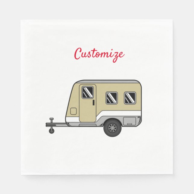 Serviette En Papier Tiny Tan Caravan Camper Thunder_Cove (Devant)