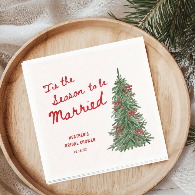Serviette En Papier Tis the Season to be Married Holiday Bridal Shower (Créateur téléchargé)