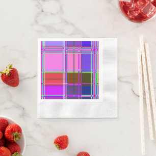 Serviette En Papier Tissu à carreaux rose Madras
